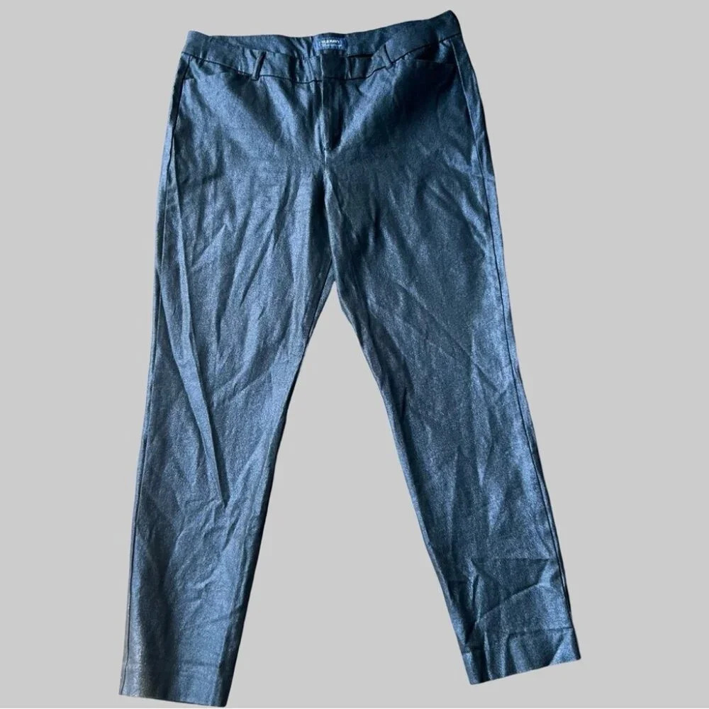 Old Navy Pixie Foil Navy Shimmer Ankle Pants